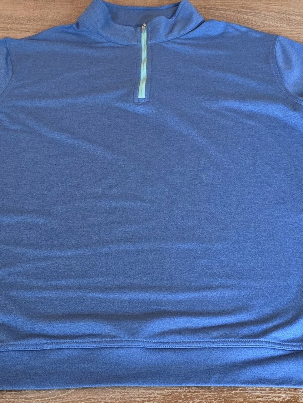 Mens Peter Millar Blue Quarter-Zip Performance Top